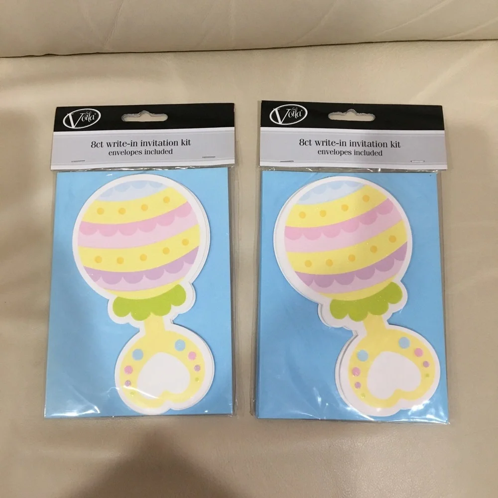 Baby Rattle Party Invitations Baby Shower / Reveal